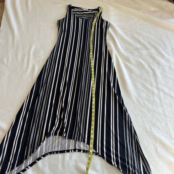 TOMMY BAHAMA ANOCHE SLEEVELESS STRIPE SHIFT HI-LOW MAXI DRESS STRIPED SIZE S - Picture 8 of 10